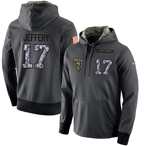 NFL Men's Nike Chicago Bears #17 Alshon Jeffery Stitched Black Anthracite Salute to Service Player Performance Hoodie